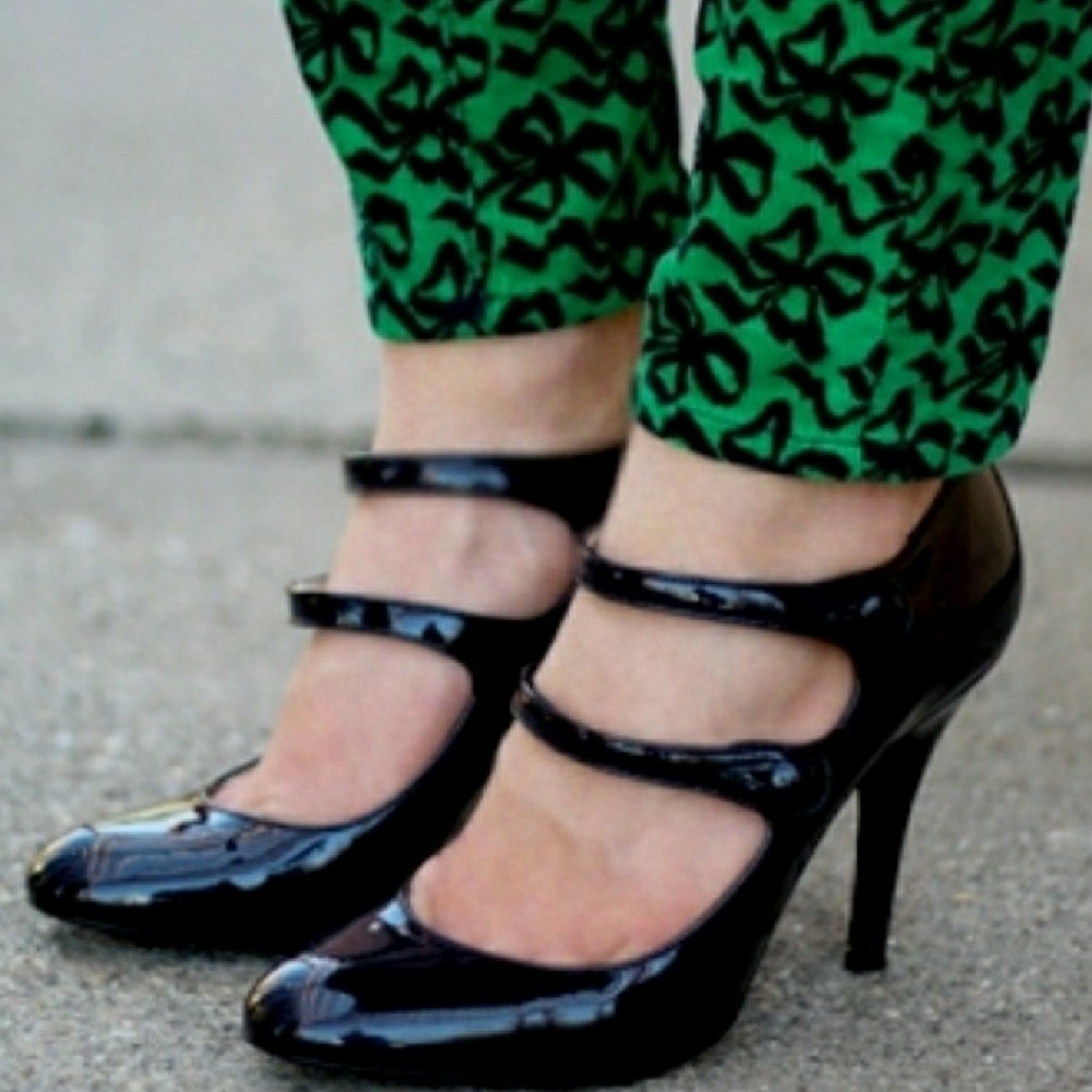 J Crew Mona Mary Jane patent leather pump in navy